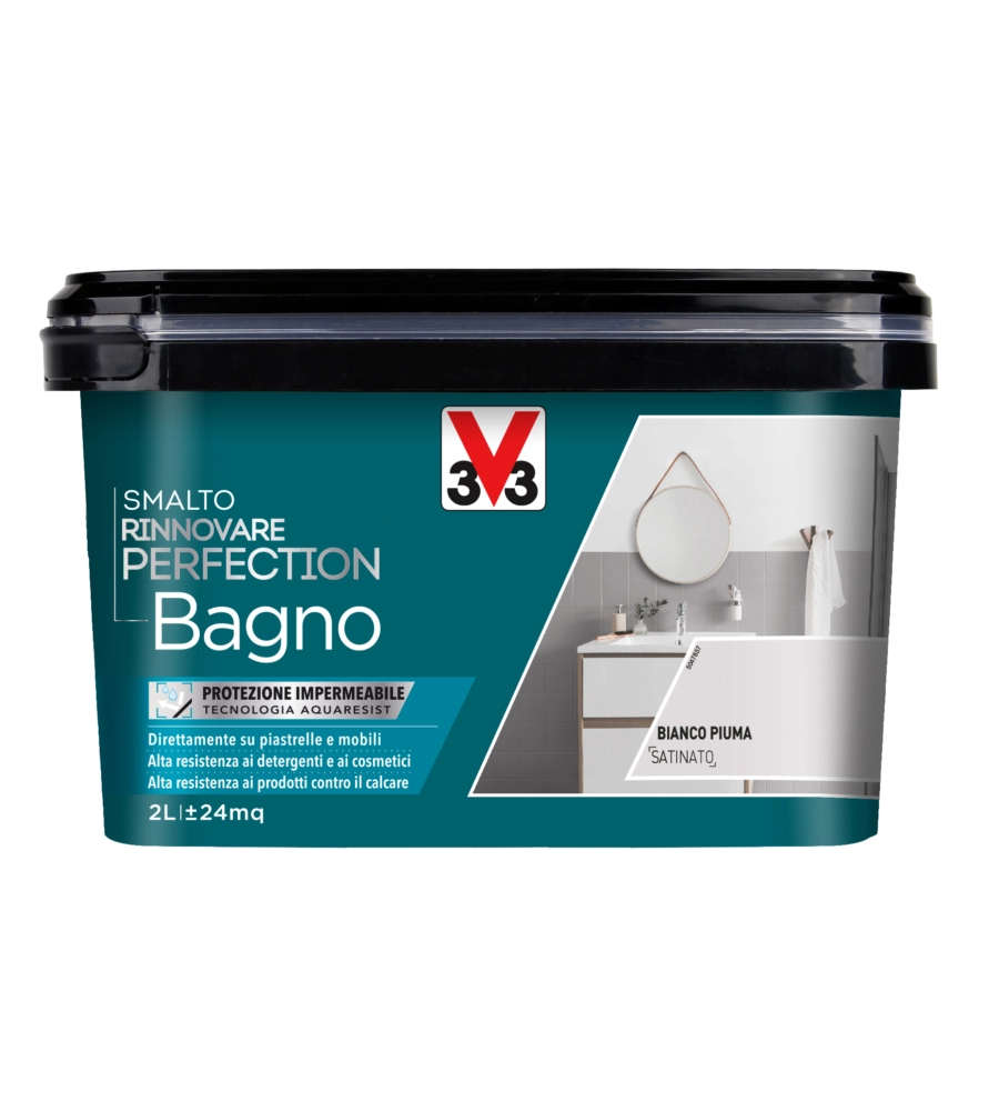 Smalto multi-materiale rinnovare perfection - bagno - bianco piuma satinato - 2 litri